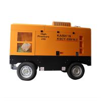 China Mobile 14.5 Bar 550CFM Diesel Screw Portable Air Compressor In Drilling Holes Core Mining for sale