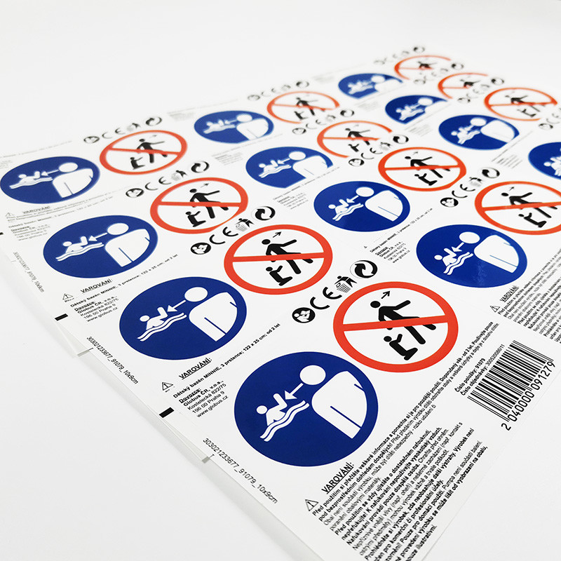 China BOPP Film Warning Label Stickers CMYK Rectangular Hazard Dangerous Sign Stickers factory