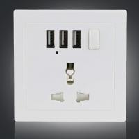 China Universal wall socket with 3 USB port factory