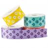China White & Gold Flower Custom Printed Grosgrain Ribbon For Cosmetic Packaging factory
