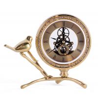 China Office Gold Copper Clock Sculpture Decorative Art Craft factory