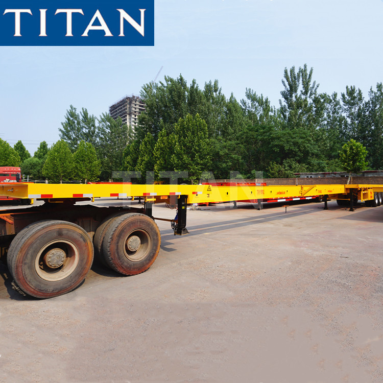 China TITAN 3 axle 40/45ft extendable flatbed semi trailer for Afria factory