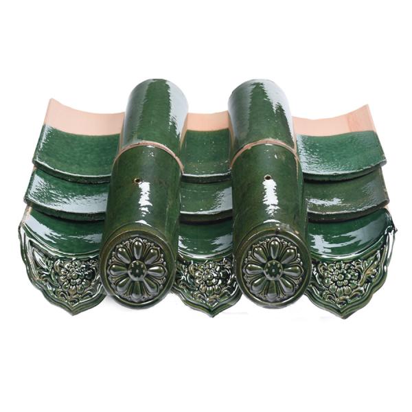 Quality Traditional Chinese green glazed roof tiles for Asian gazebo for sale