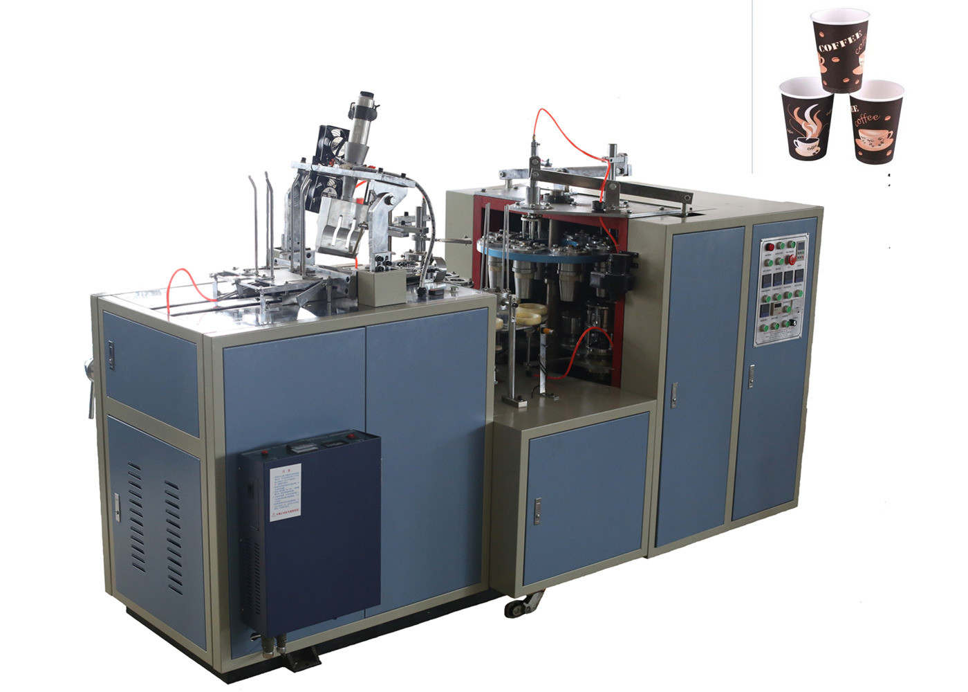 China Cold / Hot Drinking Paper Cups Manufacturing Machines Low Noise 50HZ 5KW factory