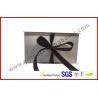 China Simple White And Black Apparel Gift Boxes With Ribbon / Duplex Board Gift Box factory