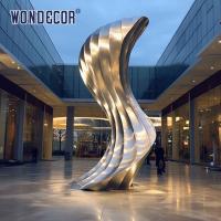 China Outdoor Large Modern Mirror Metal Ribbon Art Stainless Steel Sculpture factory