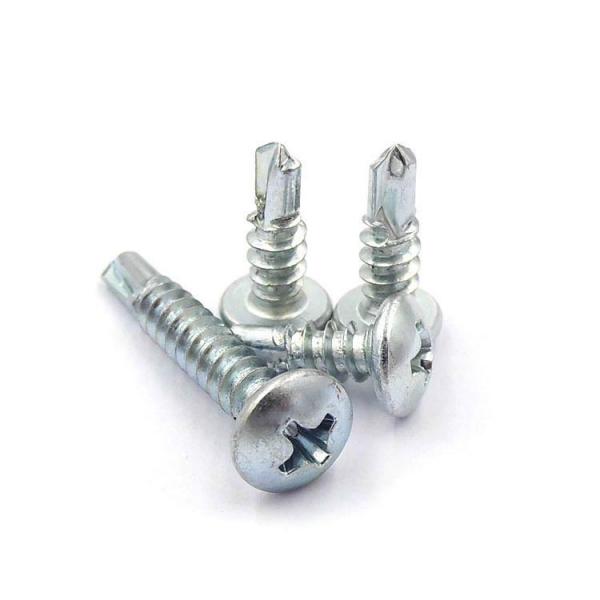 Quality DIN M4.8 Zinc Plated Self Tapping Screws , 60mm Rounded Head Self Tapping Steel Bolts for sale