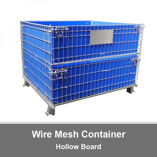 Quality Hollow Board Wire Mesh Container Foldable Storage Cage Wire Container for sale
