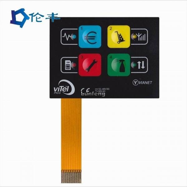 Quality PET F150 FPC Membrane Switch Panel Embossed Button LEDs for sale