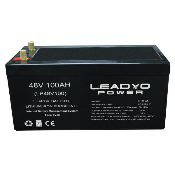 Quality IP67 Lithium Ferro Phosphate 48V 51.2V 105Ah Golf Cart Battery Peak Current 300A/10s Continuous Discharge Current 100A for sale
