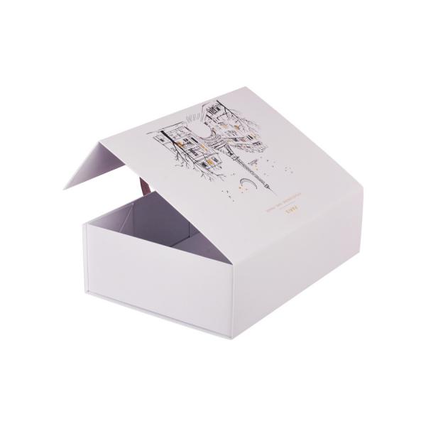 Quality Shiny Gold Logo Paper Packing Boxes With Offset CMYK Printing Color for sale