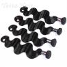 China Black No Shedding Wavy Virgin Indian Hair Weave Glossy And Clean factory