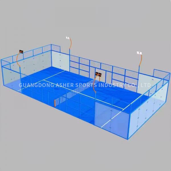 Quality LED Lighting Padel Court Turf , Padel Court Floor 12mm Grass Height for sale