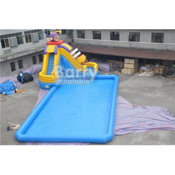 Quality CE Certificate Inflatable Water Park , Inflatable Pool With Piranha Slide with Pool for sale