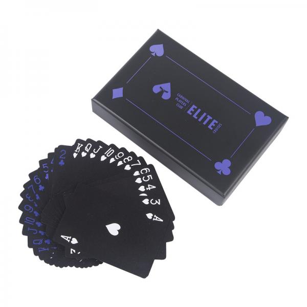 Quality 63*88mm Black Waterproof Playing Cards Varnishing Finishing for sale