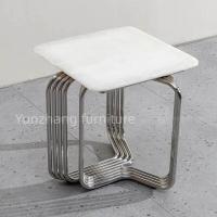 China Steel Pipe Side Square Table Small Sofa Coffee Table For Living Room Balcony Apartment factory