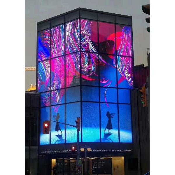 Quality Outdoor 400pixel/m2 SMD5050 Led Mesh Video Screen 100w/m2 for sale