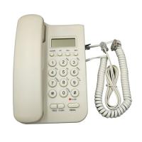 Quality White Portable Corded Phone Office Works 2 Line Caller Id Phone With Gift Box for sale