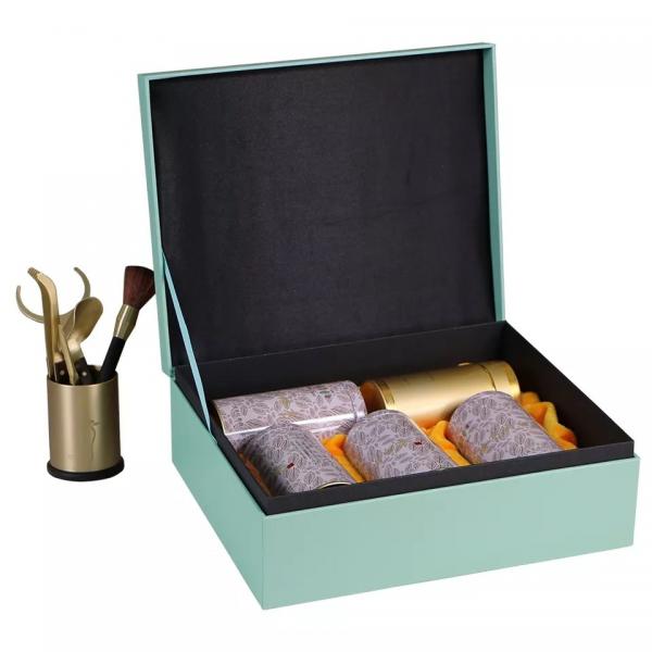 Quality Stamping / Embossing Tea Storage Box , Custom Paperboard Boxes With Metal Tin for sale