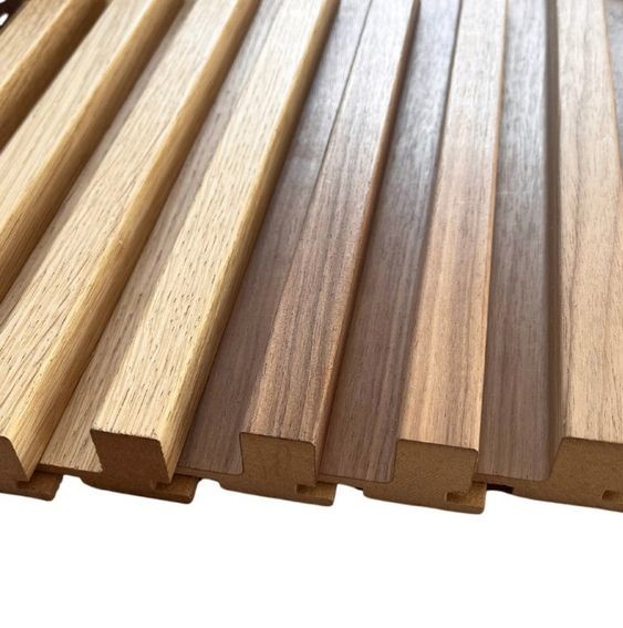 Quality Harmless Practical Wooden Wall Slat Panels , Moistureproof Veneer Wood Panels for sale