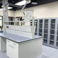 Quality 2 Shelves Hospital Lab Furniture 90cm Anti Chemicals Biology Bench ISO Certified for sale