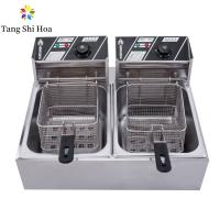 China 6L+6L Table Top Stainless Steel French Fries Machine Commercial Potato Chip Fryer factory