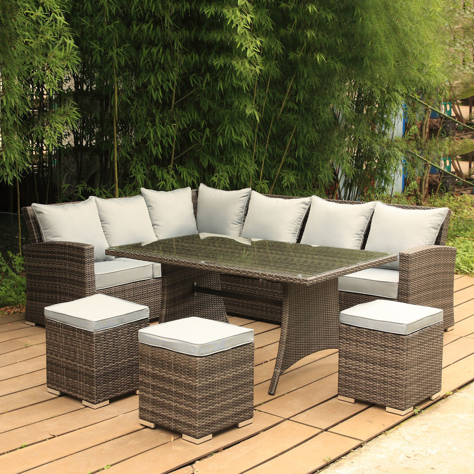 China Outdoor Patio Furniture Sets Patio Set Rattan Chair Wicker Sofa Conversation Set Patio Chair Backyard Lawn factory