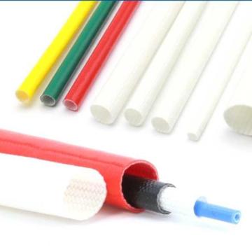 Quality 3mm Silicone Fiberglass Sleeve Braided , White Silicone Coated Fiberglass Sleeve for sale