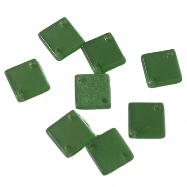 Quality Green Color custom square buttons Fancy Resin 2-Holes In 6*6mm Use For Diy for sale