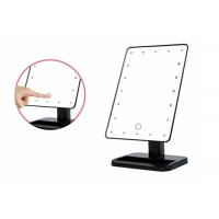 China Adjustable Stand LED Cosmetic Mirror Black Casing Color With Cosmetic Organizer for sale