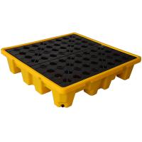 China 2 4 Drum Plastic Spill Containment Pallet Polyethylene Plastic Bunded Pallets factory