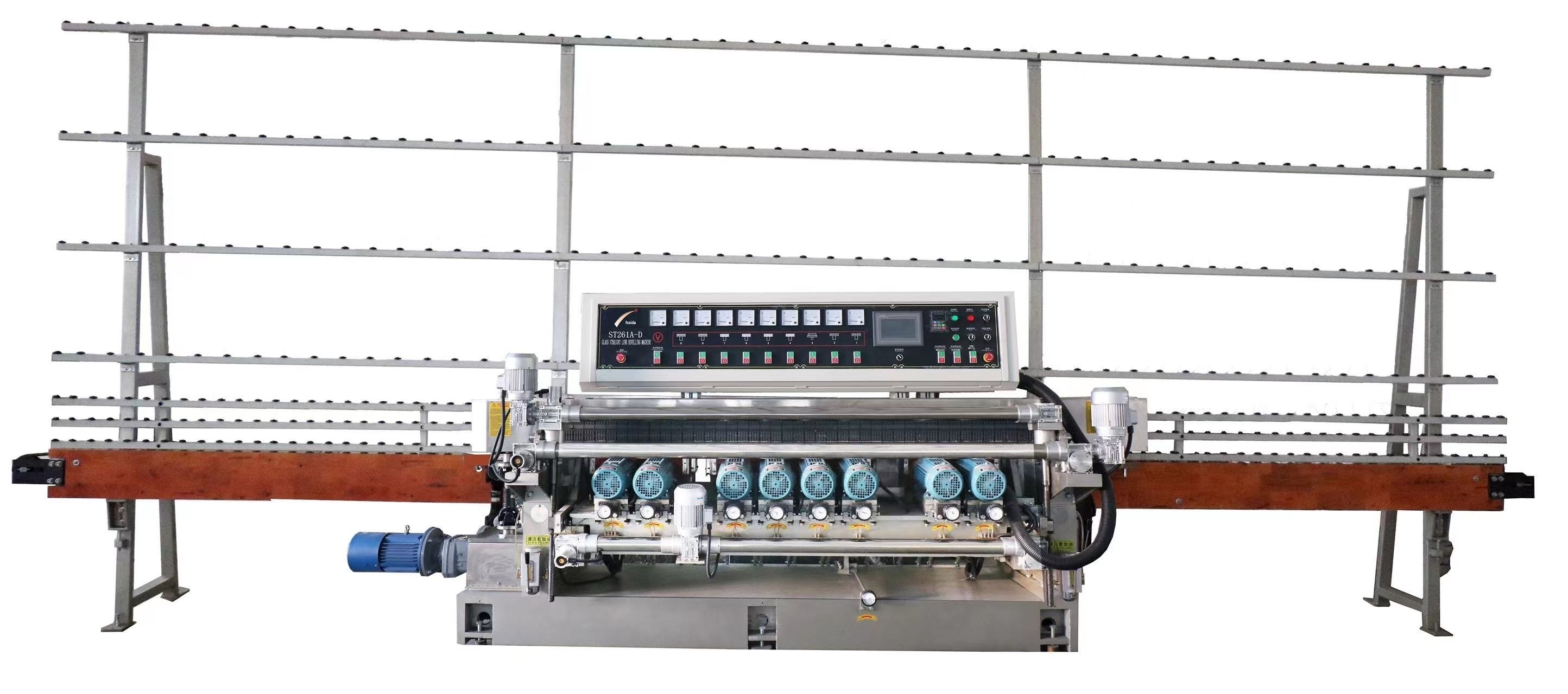 China ST-261E Nine Motors Glass Straight Line Beveling Machine for Glass Beveling Equipment factory