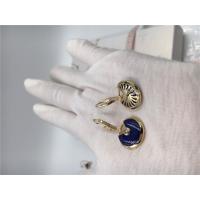 China Lapis Lazuli Earrings With Diamond , Handmade Small Model 18K Gold Earrings factory