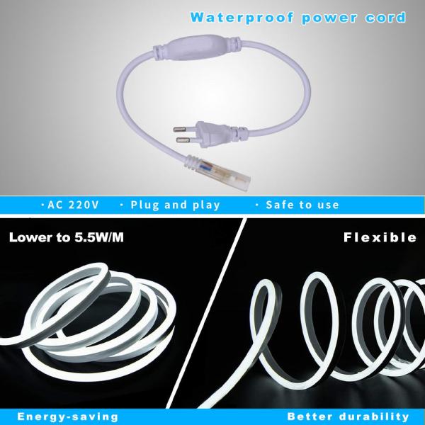 Quality 220V RGB LED Neon Light Silicone Neon Strip Flexible Luces Rubber Cuttable Strip for sale