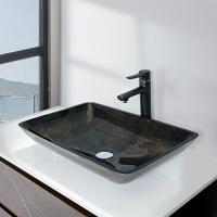 Quality Dark Green Glass Bathroom Non Porous Dynamic Vessel Sink Tempered Glass for sale