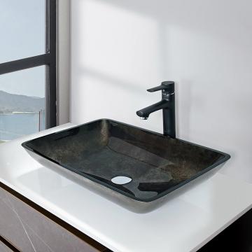 Quality Dark Green Glass Bathroom Non Porous Dynamic Vessel Sink Tempered Glass for sale