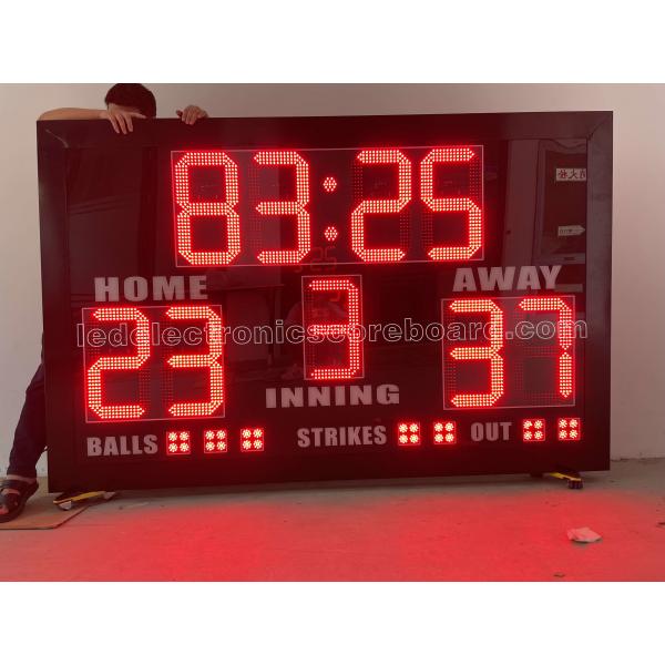 Quality Red Color LED Baseball Scoreboard Included Free Logo Printing for sale