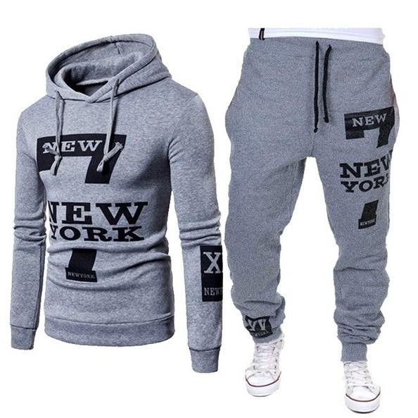 China Fashionable Design Outdoor Sport Men Sportswear Tracksuit 2 Piece Set Hoodie Sets for Men factory