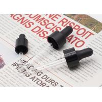 China 15mm 18mm 24mm Black Glass Dropper Pipette Smooth Plastic Cap For Bottles factory