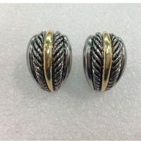 China (E-38) Silver Free shipping Gold with Silver Post Hoop Cable Earring factory