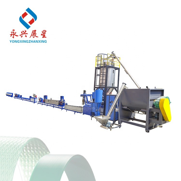 China Screw Fully Automatic PP Strap Production Line Plastic Recycling Video Outgoing Inspection factory