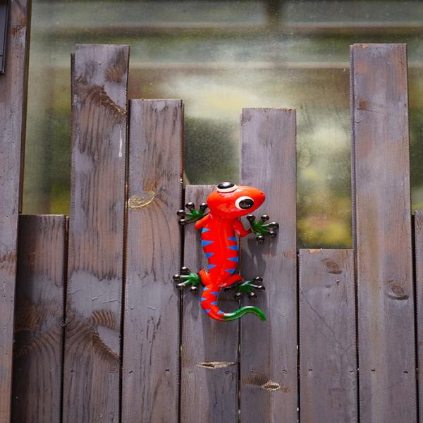 Quality Yard Metal Gecko Wall Decor Hanging Metal Lizard Garden Ornament for sale