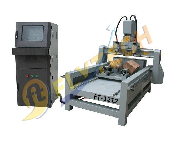 China 4 Axis CNC Router machine wood cylinder engraving with DSP system with double rotary axis factory