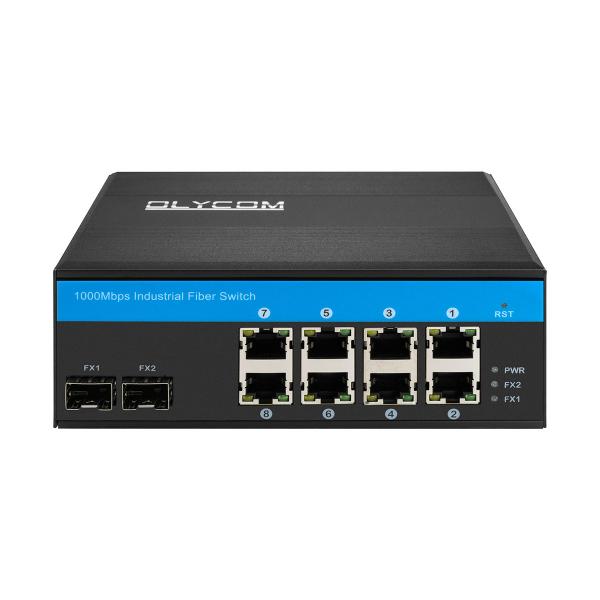 Quality 3 Years Warranty Industrial Unmanaged POE Switch 2 Fiber SFP To 8 UTP Port for sale