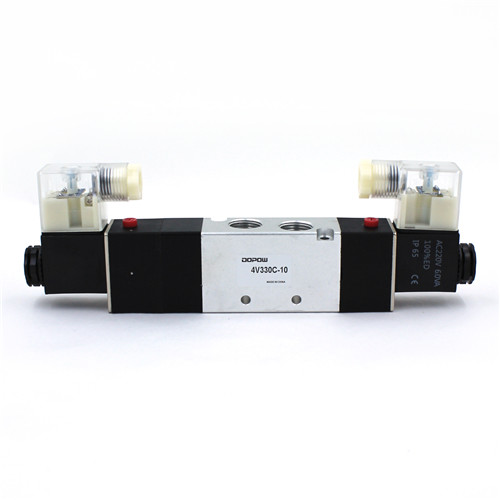 Quality 4V330C-10 5 Way 3 Position Solenoid Valve Directional Control 5 3 Way Pneumatic Valve for sale