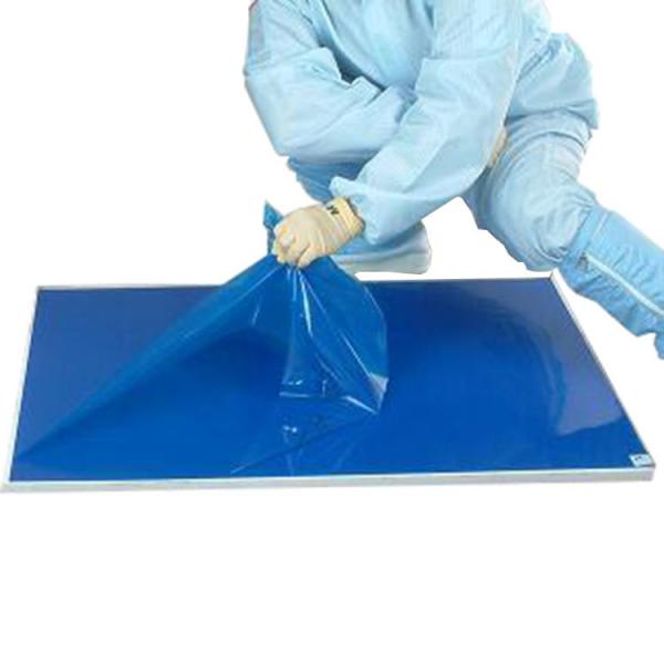 Quality 60x40cm White Blue Adhesive PE Film Cleanroom Floor Mats for sale