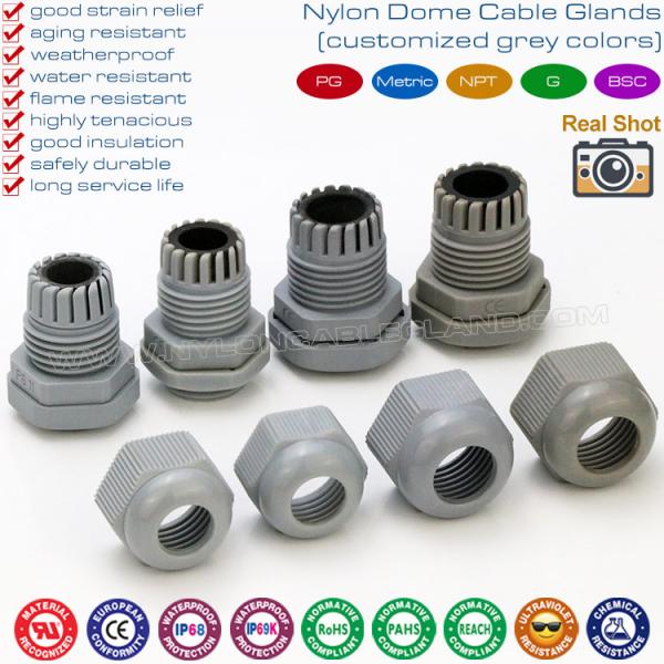 Quality Non-Metallic Plastic Gray Cable Gland PG11, Adjustable 5-10mm Gland Connector IP68 Watertight Cable Screw Gland for sale