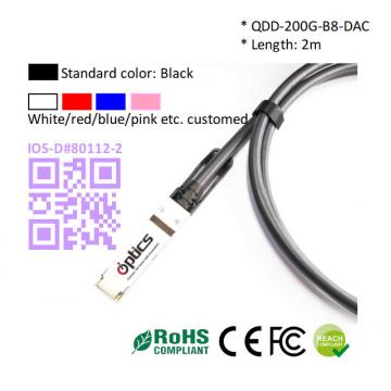 Quality 200G QSFPDD to 8x25G SFP28 Breakout DAC(Direct Attach Cable) Cables (Passive) 2M for sale