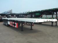 China tridem container semi flat deck trailer 45ton load factory