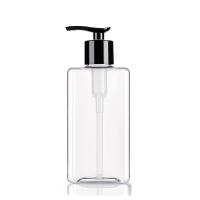 Quality Square Clear Plastic Shampoo Bottles With Pump Personal Care Packaging 500ml for sale